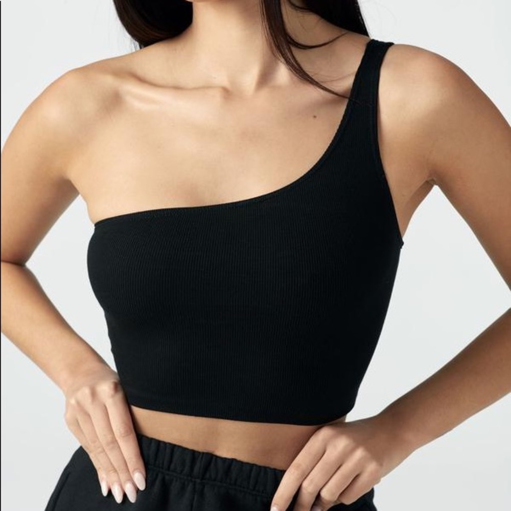 Joah Brown Single strap crop tank